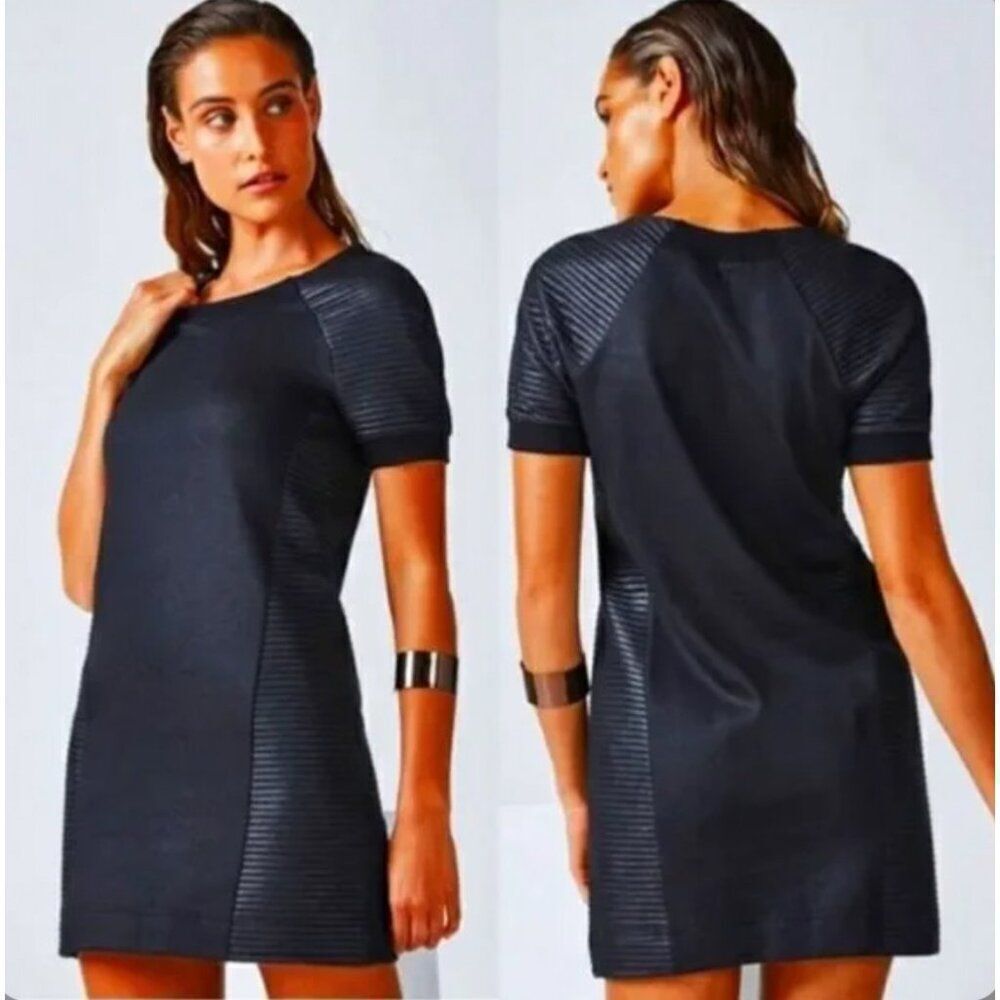 Fabletics Brenna Women Short Sleeve Black Dress Size S